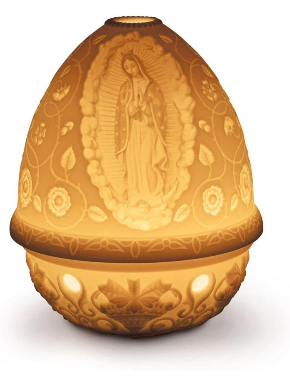Beautiful Our Lady of Guadalupe Porcelain Lithophane Art - Unique Home Decor